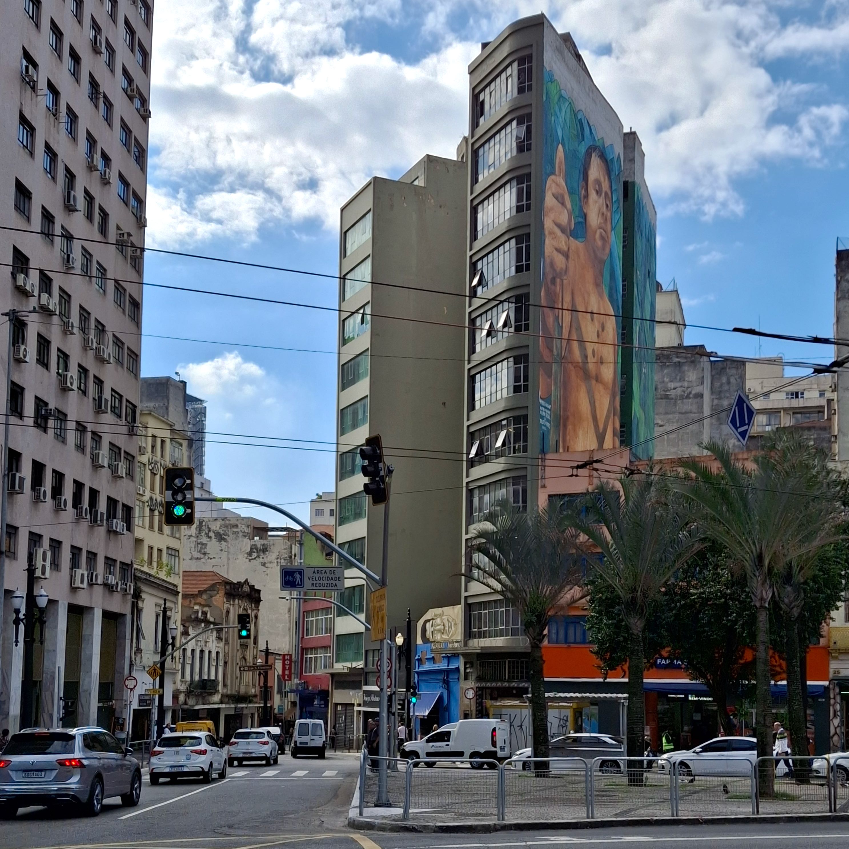 Peinture murale. Habitant d'origine de la Mata Atlântica.
